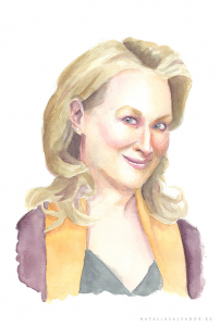 Meryl Streep watercolour portrait