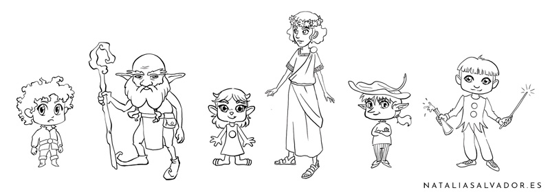 Initial character sketches for Lingua Lab's mascot