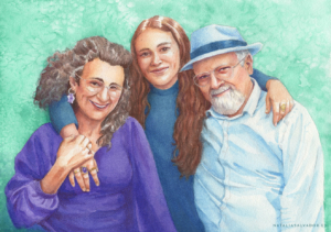 Family portrait commission done in watercolor