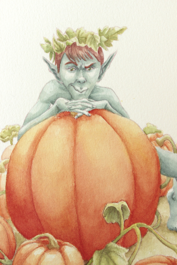 Pumpkin goblin illustration detail image