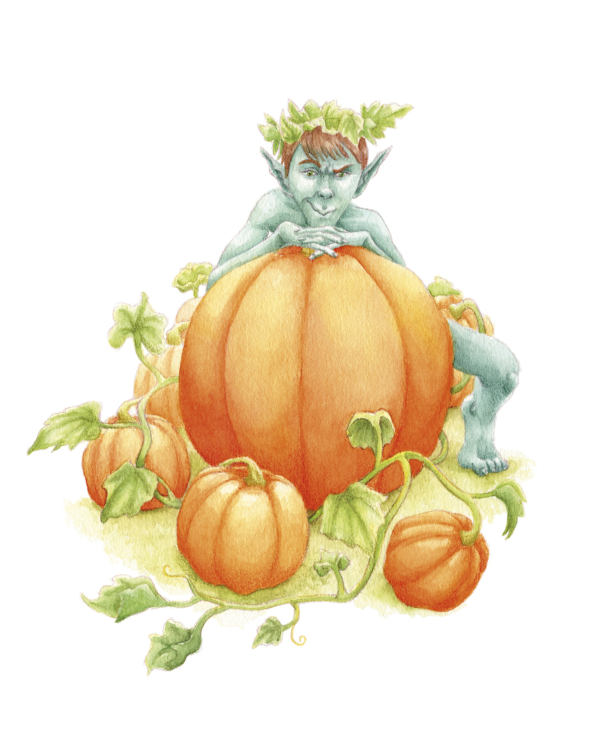 Pumpkin goblin illustration